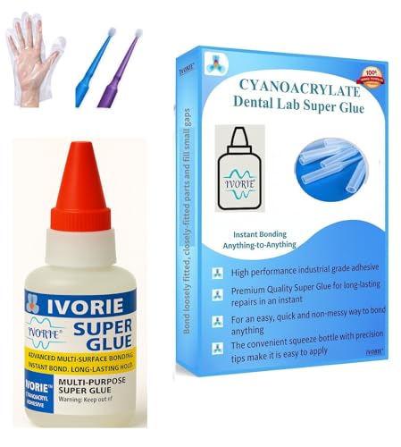 Super Glue Adhesive Instant Bonding Cyanoacrylate - Dental Laboratory Tools (Transparent Clear Thin)