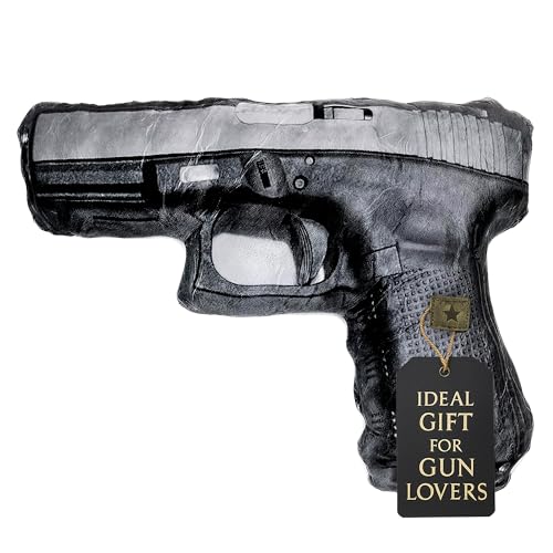 Caliber Gourmet Hug Soft Tactical Automatic Handgun Throw Pillow | Cotton Plush Stuffed...