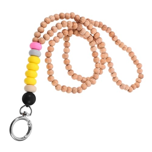 Perles en bois longes pour badges d'identification et clés avec cordon rétractable