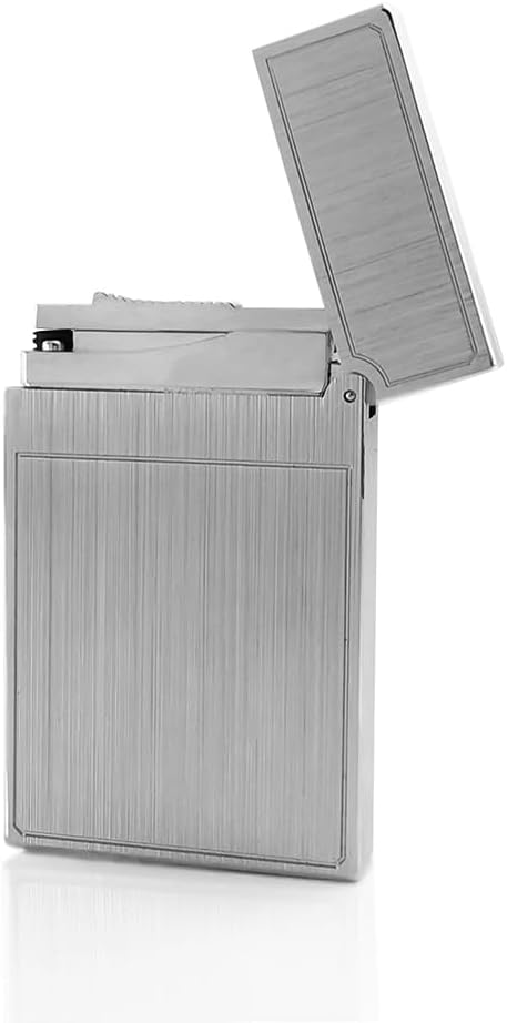 Classic LE Grand Lighter, Clear Ping Sound, Refillable, Side Slide Lighter Dual Flame, Adjustable Soft Flame, Gift for Men Dad Boyfriend Husband (Silver Dual Flame)