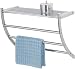 Produktbild Wenko Exclusiv Wandregal Pescara - 3 Handtuchstangen, 1 Ablage, Chrom, 56 x 46 x 21.5 cm