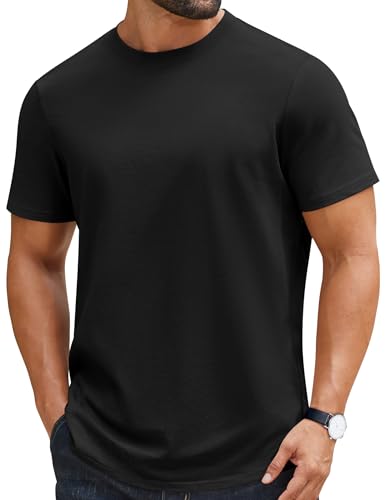 Image of COOFANDY Mens Tshirts 100% Cotton Big Tall T Shirts Basic Tees Plain T Shirts