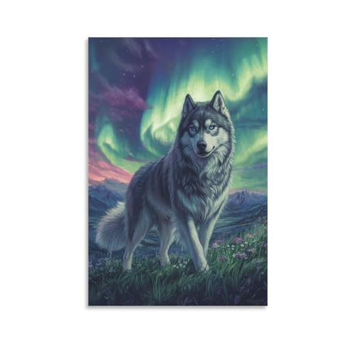 Husky siberiano pinturas murales para renovar paredes vacias de salon y dormitorios
