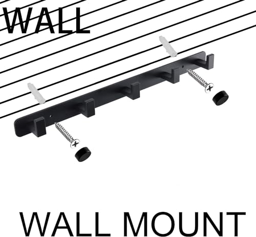 Image of Coat Rack, Heavy Duty Stainless Steel 5 Tri Coat Hook Hanger, Wall Mounted Storage Wall Hooks, Rustic Clothes Hook /Key Hook Rail for Bathroom Kitchen Entryway(5 Hook Black)