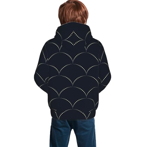 Black Fish scales Kid Hoodies Boys Sweatshirts Girls Pullover with Pocket4