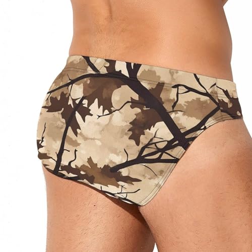 Camouflage Winter Tree Men's Swim Brief Sexy Bikini Swimwear Swimsuit Trunks Bathing Suits3