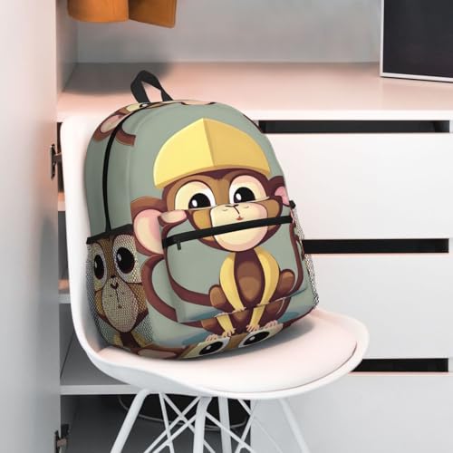 Sac à dos ordinateur EdWal Noir avec motif singe mignon - 7