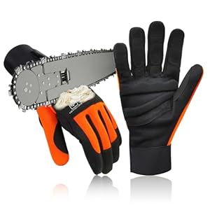 Intra-FIT Chainsaw Gloves Saw Protectionon on Left Hand Back, Cut-resistance Gloves EN ISO 11393-4, CLASS 1, EN 388: 4122X