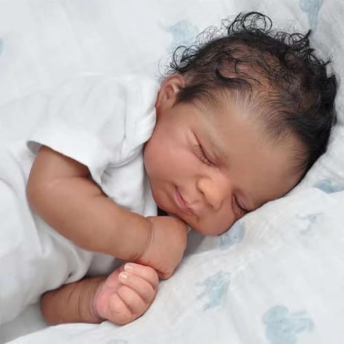 Muñeca Reborn Bebé Realista Negra 20 pulgadas miniatura 4
