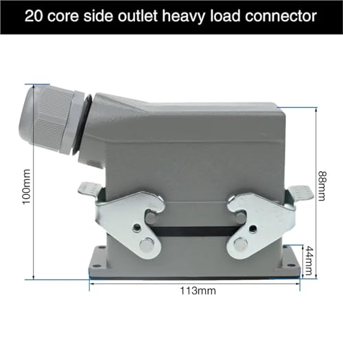 Conector resistente HDC-HE4 con salida lateral de 20 pines para paneles eléctricos 2