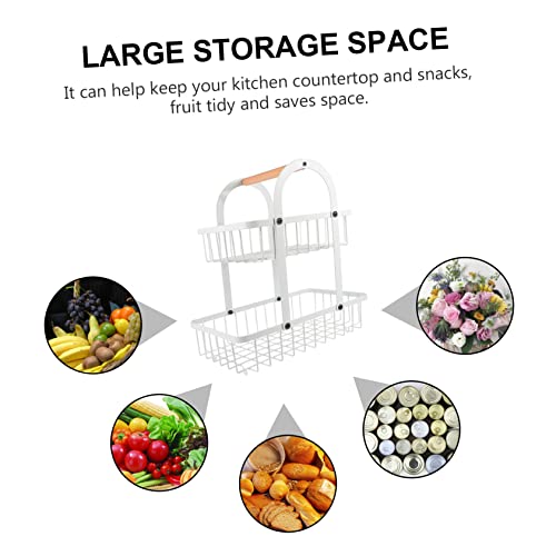 Cesta de hierro calado con acabados duraderos y asa ergonomica para fruta y pan 5