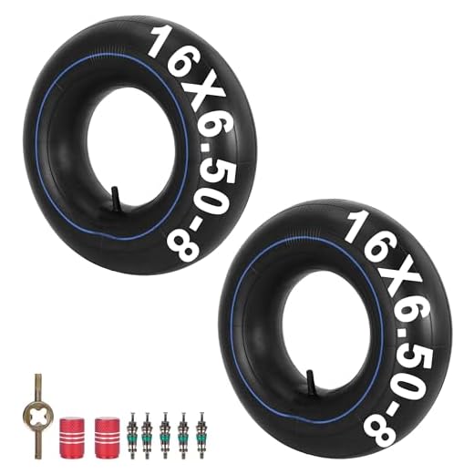 16x6.50-8 Innenschläuche,16x650-8 16x7.50-8 16x750-8 Reifenschlauch für Rasenmäher,Golfwagen,Schneefräse,Traktor,Schubkarre,ATV,Bodenfräsen,Schwerlastschlauch mit TR-13 Geraden Ventil 2 Stück