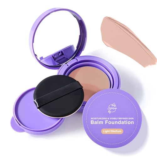 Foundation for Mature Skin–Hydrating Age-Defying Makeup Coverage Balm Foundation, Non-Settling Formula for Older Women, Blurs Fine Lines, Satin Finish for All Skin Types (Medium)