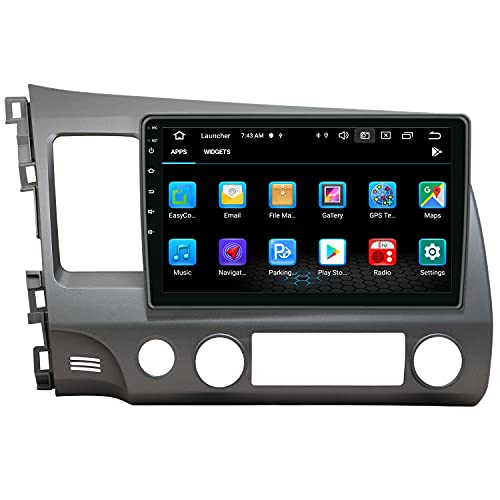 NVGOTEV Car Radio Stereo Android 10.0 Fits for Honda Civic 2007-2011 GPS Navigation 10.1 Inch 2.5D IPS HD Touch Screen with Bluetooth Steering Wheel Control FM WiFi Android Auto