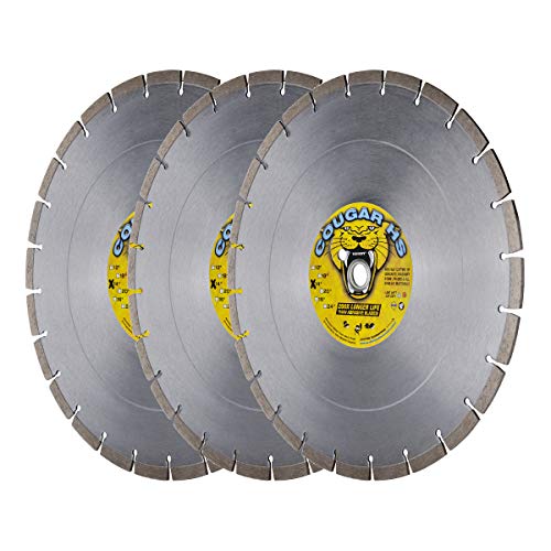 (3 Pack) Cougar HS 14-Inch (14") X .125 X 1"-20MM Wet/Dry Diamond Blade for Concrete, Masonry, Stone, Pavers and Similar Materials