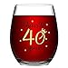 Livole 40. Geburtstag Geschenke für Frauen, 15oz Stammlos Glas Weinbecher für Frauen Männer, Hochzeit Jahrestag Party Dekorationen, Weingläser ohne Stiel, Rotweinglas Champagner Cheers to 40 Years