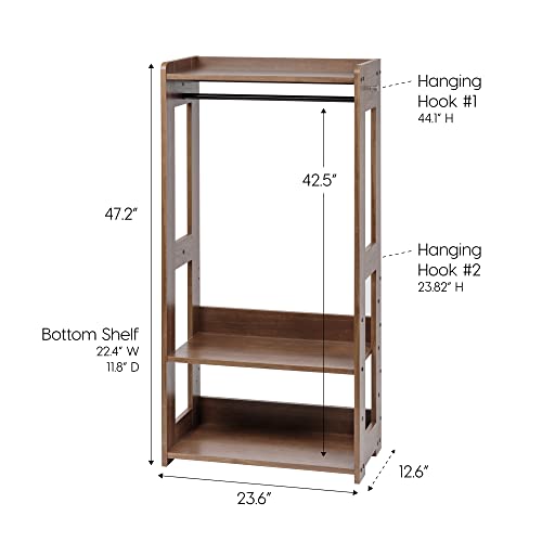 image for IRIS USA Open Wood Clothing Costume Garment Hanging Rack Armoire Wardr
