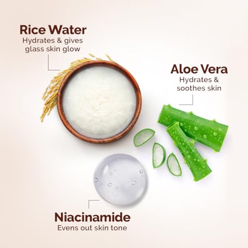 Image of Mamaearth Rice Oil-Free Face Moisturizer With Rice Water & Niacinamide for Glass Skin - 150 g | 24-Hour Hydration | Brightens Skin Tone | Improves Skin Texture | Made Safe Approved