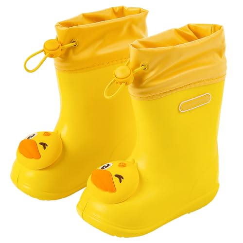 Bottes de pluie enfant unisexes en caoutchouc jaune taille 21