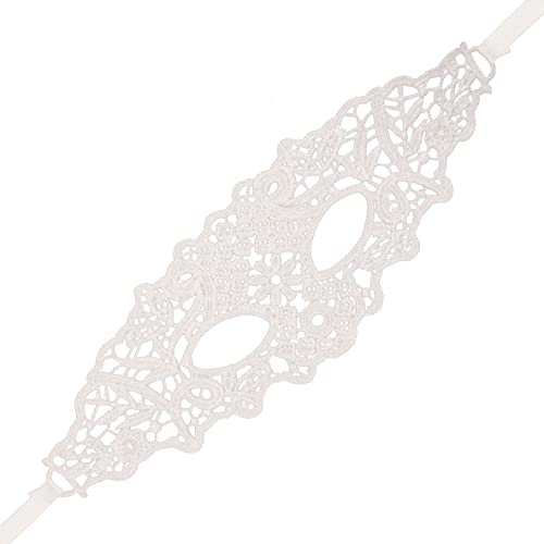Komonee 3 x White Lace Mask Adult Halloween Venetian Masquerade New Years Eve Eyemask Costume Party Unisex Fancy Dress Outfit