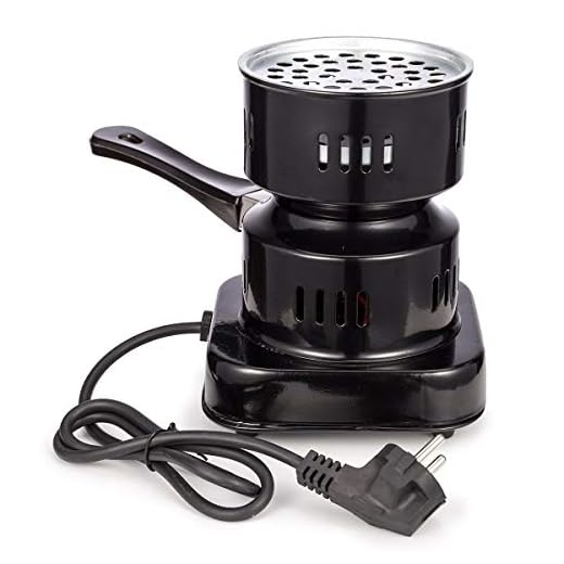 TOSHIN Hornillo eléctrico, Encendedor de Carbón Eléctrica Shisha Carbón Quemador de Calor hasta 600W Quemador de Placa Caliente con Revestimiento de Carbón para Carbón de Shisha Cachimbas (Negro)