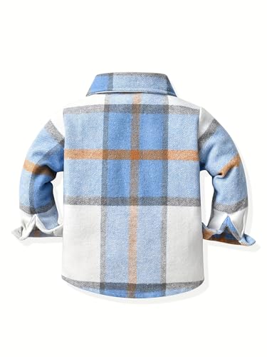Tenna Teki Little Kids Plaid Jacket - Long Sleeve Button Down Flannel Autumn Coat2