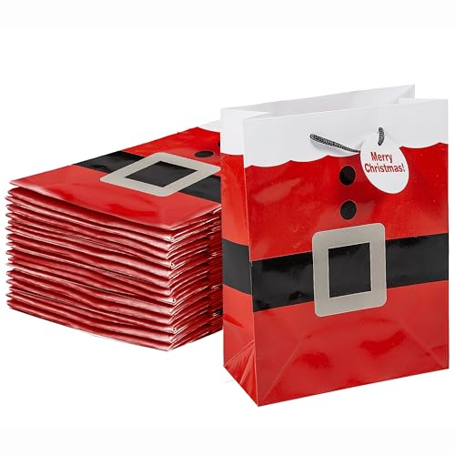 Fun Express Santa Clause Suit Medium Gift Bags - 12 Piece Pack
