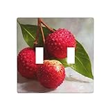 Lychee Double Gang Toggle Light Cover Wall Plate Switch Decor Standard Size - 11.4x11.4cm - Image 1