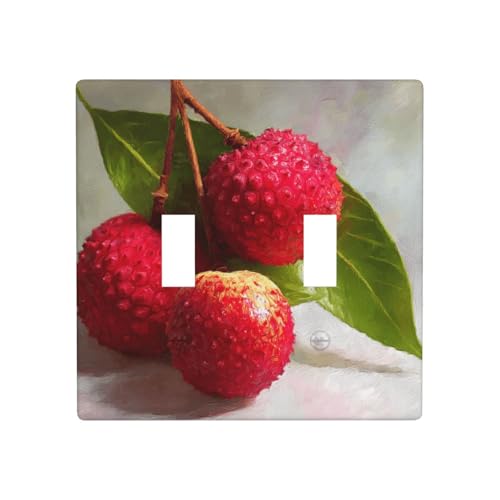 Lychee Double Gang Toggle Light Cover Wall Plate Switch Decor Standard Size - 11.4x11.4cm