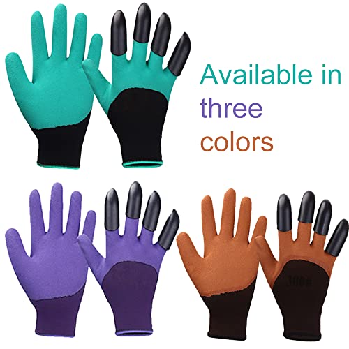 Fonirra Garden Gloves With Claws 2 Pairs For Digging Weed Pulling Washable Garden Finger Claws Gloves Outdoor Protective Work Gloves Brown #TOP1