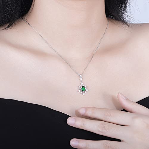 Collier en argent sterling pour filles avec pendentif émeraude poire - 3