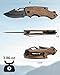 FLISSA Mini Folding Pocket Knife, 2.5-Inch Stainless Steel Drop Point Blade, EDC Pocket, Knives for Men with Bottle Opener and Glass Breaker (Brown), Good Merry Christmas Gift