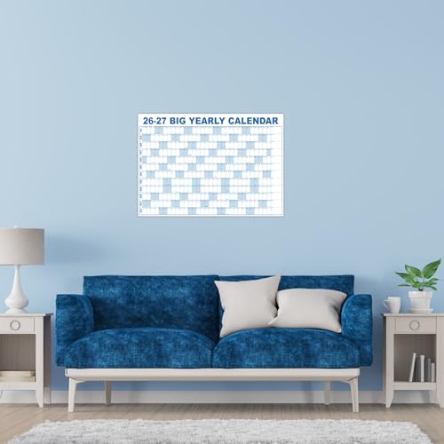 Image of 2026-2027 Dry Erase Wall Calendar - July 2026- June 2027, 35.2 inch x 50 inch, Extra Large Yearly Wall Calendar 2026-2027, 12-Month Note Section & 365 Daily Block, 10 Round Stickers, Perfect for Home, Office and School