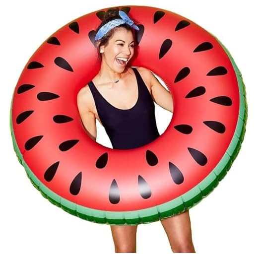Flotador de sandía, flotador inflable, piscina de sandía, flotador inflable para niños y adolescentes, fiesta de verano (rojo-120)