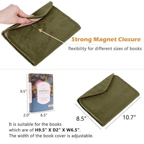 Reusable Adjustable Book Cover with Strong Magnetic Closure – Soft Protective Book Sleeve for Paperback & Hardcover, Fits Up to 9.5” x 6.5” x 2” Books – Flexible, Washable & Reusable Book Protector - Thumbnail 2