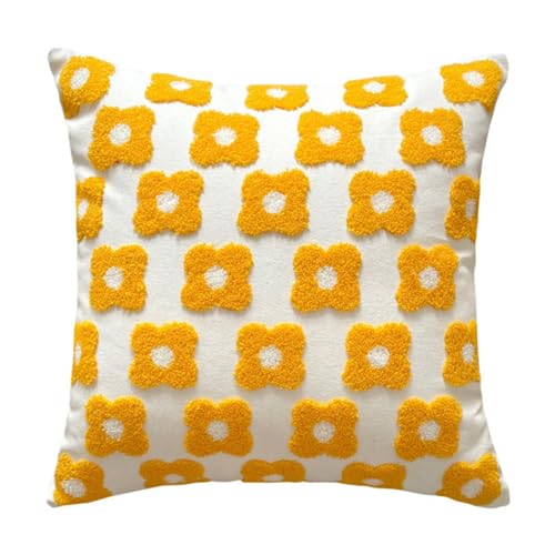 Taie d'oreiller canapé motif marguerite fraîche pour salon