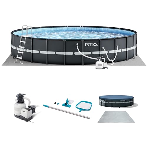 INTEX 26329EH Ultra XTR 18ft x 52in Above Ground Swimming Pool Set with Sand Filter Pump and Cleaning Maintenance Kit