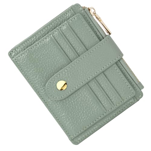 BTNEEU Kreditkartenetui Damen Echtes Leder Geldbörse Damen Klein RFID Schutz Kartenetui mit Münzfach Herren Geldbeutel Mini Portemonnaie Visitenkartenetui Slim Card Holder mit 9 Kartenfächer