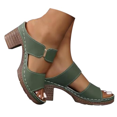 Sandalias de Vestir Mujer Comodas Verano Tacon Elegante Sandals Tacon Medio Fiesta Punta Abierta Moda Sandalia Plataforma Casual Novia Pole Dance Zapatos Cierre De Hebilla Boda Baile Baratas Regalo