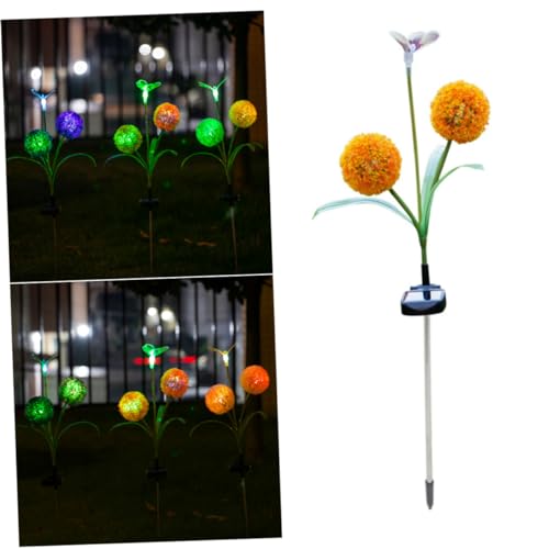 balacoo Solar Dandelion Shape LED Garden Lamp Colorful Optical Fiber Butterfly Outdoor Decor Light for Lawn Patio Balcony Solar Powered Flower Lights