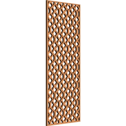 Resort Decorative Pierced Fretwork Wood Wall Panels, 9 3/8"W x 24 3/8"H x 1/4"T, Cherry