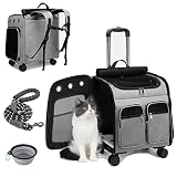 ELEGX Large Space Rolling Backpack Southwest,Delta Airline Approve for Pets with Detachable Wheels,C
