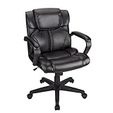 Brenton Studio(R) Briessa Mid-Back Vinyl Chair, Black