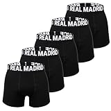 Real Madrid Bóxer Hombre Pack 5 — Producto Oficial con Licencia | Set Calzoncillos | Regalo para Fans Hombres Negro L
