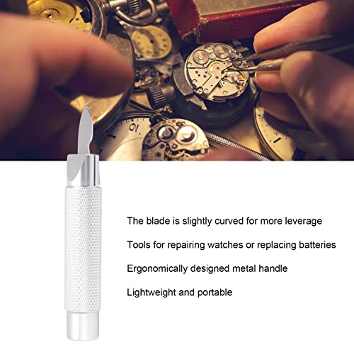 Watch Back Case Opener Knife Remover Tool With Single blade, Watchmaker\'s Bench Knife, Portable Cover Remover Repair Tool Stainless Steel Metal Handle Curved Blade