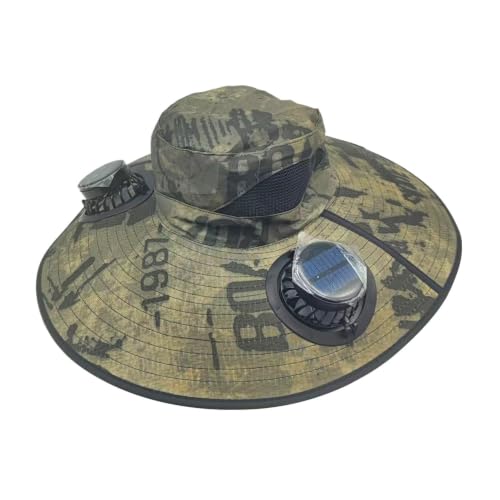 Sombrero de sol con ventiladores solares, sombrero de ala ancha para exteriores, gorra de verano con protección UV, doble ventilador solar, ventilación de refrigeración de 3 velocidades, uso agrícola
