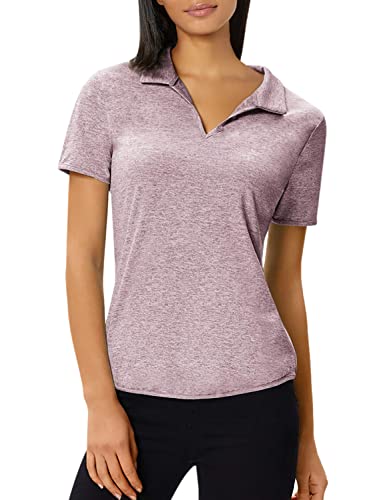 Women's Soft Short Sleeve V Neck Womens Polo Shirts Tops And Blouses(2Xl,Pink) #TOP7