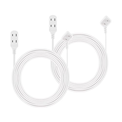 Philips 2-Pack Indoor Extension Cord Power Strip 15 ft, Flat Plug with Multiple Outlets, 2 Prong, White, ETL Listed, SPS3185W/37 by Philips - Image 2