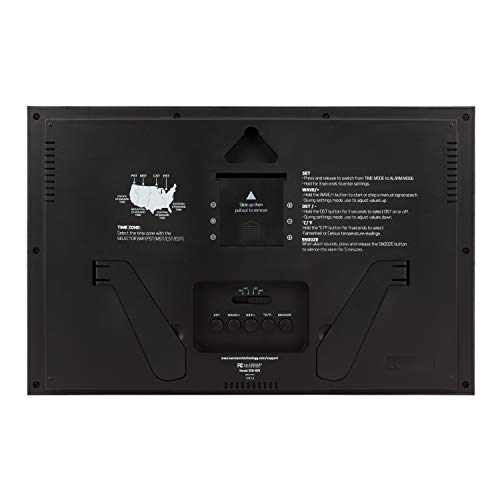 La Crosse Technology 513-1211 Atomic Wall Clock With Jumbo Lcd Display With Indoor Temperature , Silver #TOP5