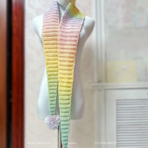 Image of Katech Ombre Yarn for Crocheting Knitting-Gradient Cake Variegated Soft Yarn with Vibrant Colors,Multicolor-Perfect for Blankets, Scarves, Shawls and Garments (Color D)